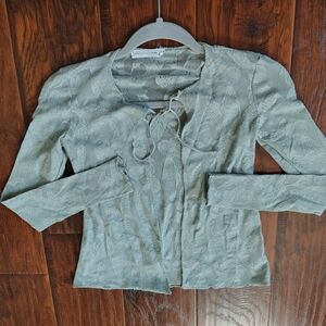 Vintage 70s John Kloss Green lace stretchy cardigan